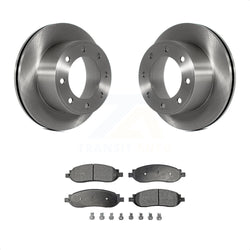Rear Disc Brake Rotors And Ceramic Pads Kit For 2005-2007 Ford F-250 Super Duty F-350 K8T-101736