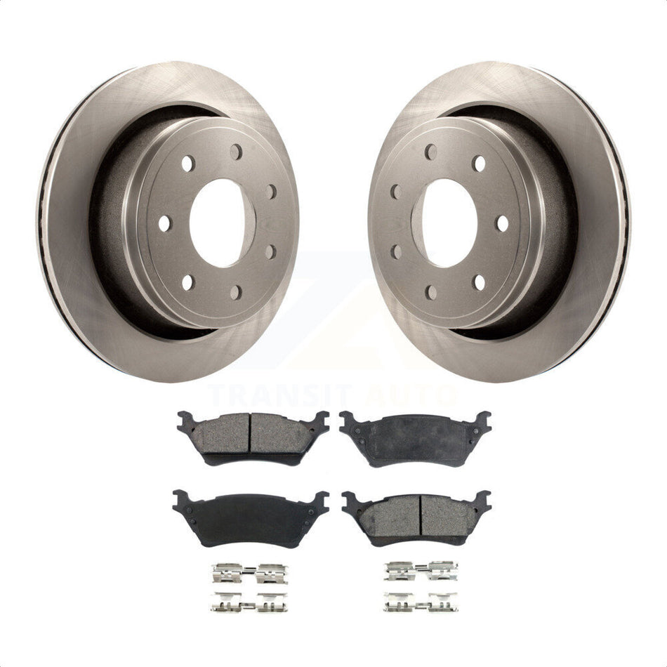 Rear Disc Brake Rotors And Ceramic Pads Kit For 2012-2014 Ford F-150 With 7 Lug Wheels K8T-101749 by Transit Auto