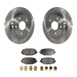 Rear Disc Brake Rotors And Ceramic Pads Kit For 2017-2018 Dodge Grand Caravan With Single Piston Front Caliper K8T-101795