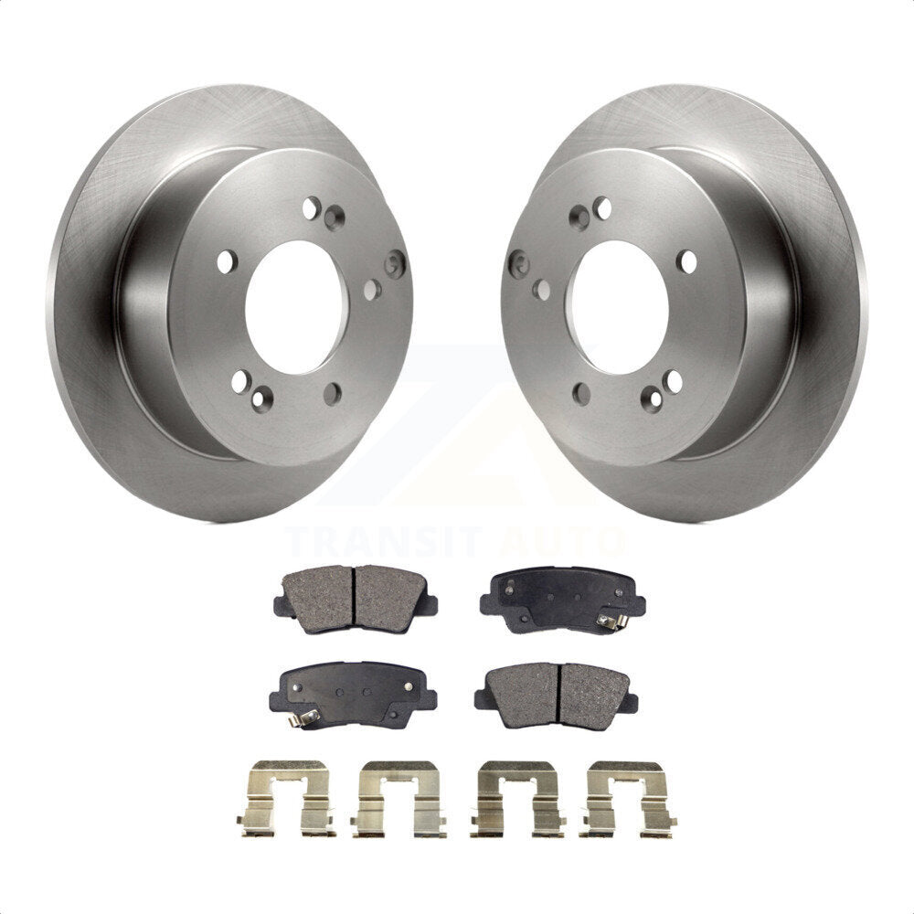 Rear Disc Brake Rotors And Ceramic Pads Kit For Hyundai Sonata 2.4L K8T-101876 by Transit Auto