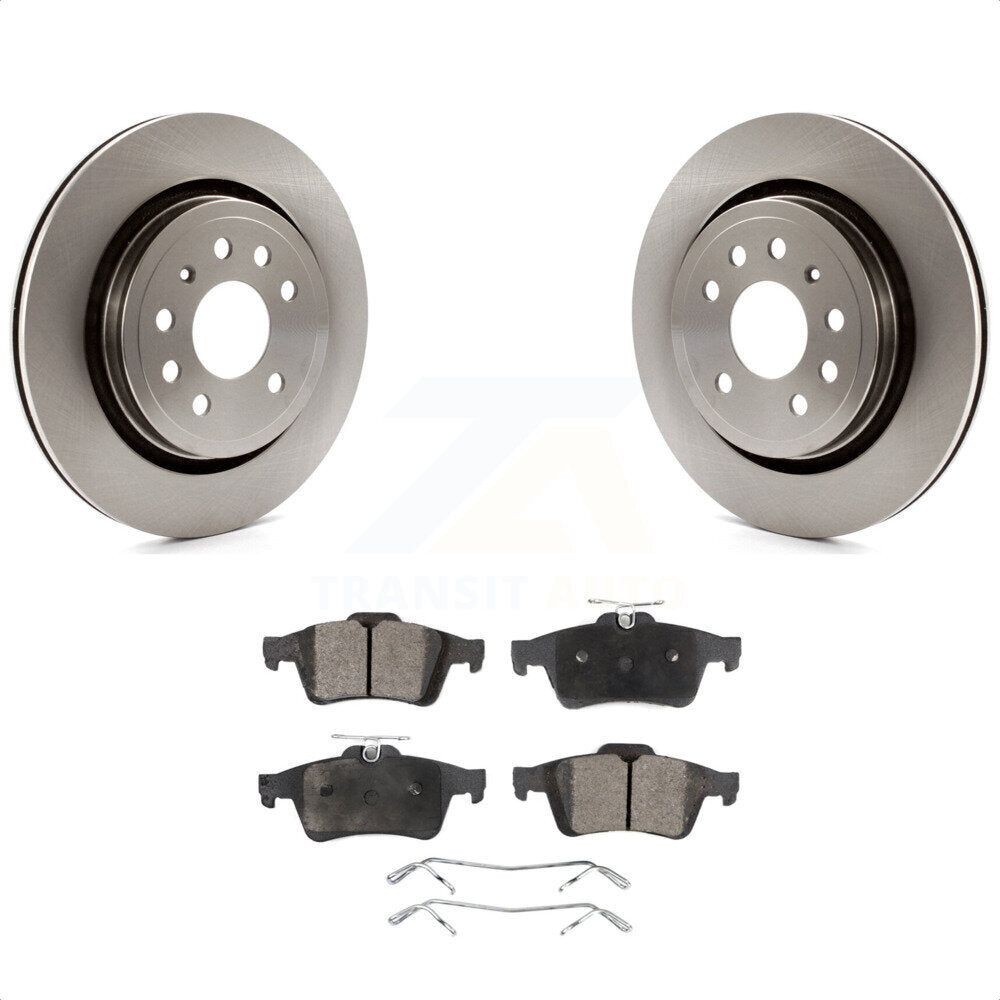 Rear Disc Brake Rotors And Ceramic Pads Kit For Saab 9-3 9-3X With Vented Rotor K8T-101921 by Transit Auto