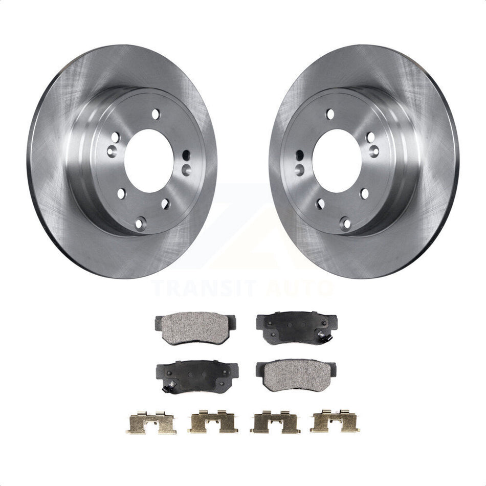 Rear Disc Brake Rotors And Ceramic Pads Kit For Hyundai Sonata 3.3L K8T-101949 by Transit Auto