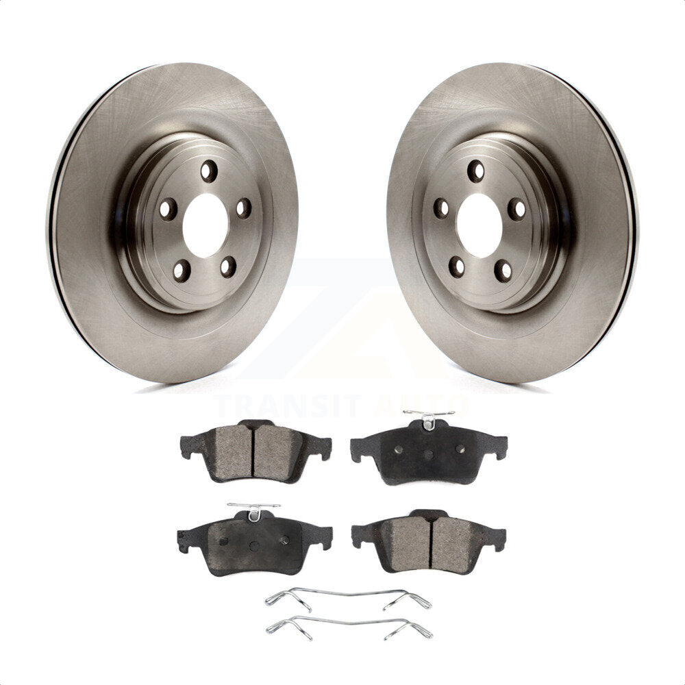 Rear Disc Brake Rotors And Ceramic Pads Kit For Jaguar XF XJ XK S-Type XJ8 Vanden Plas XKR XJR Super V8 K8T-102009 by Transit Auto