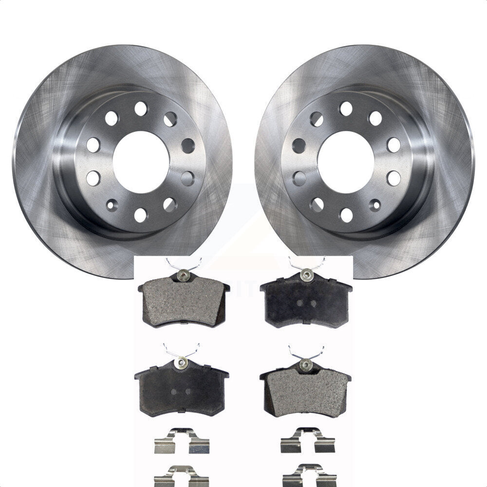 Rear Disc Brake Rotors And Ceramic Pads Kit For 2011 Volkswagen Jetta With 253mm Diameter Rotor K8T-102048 by Transit Auto