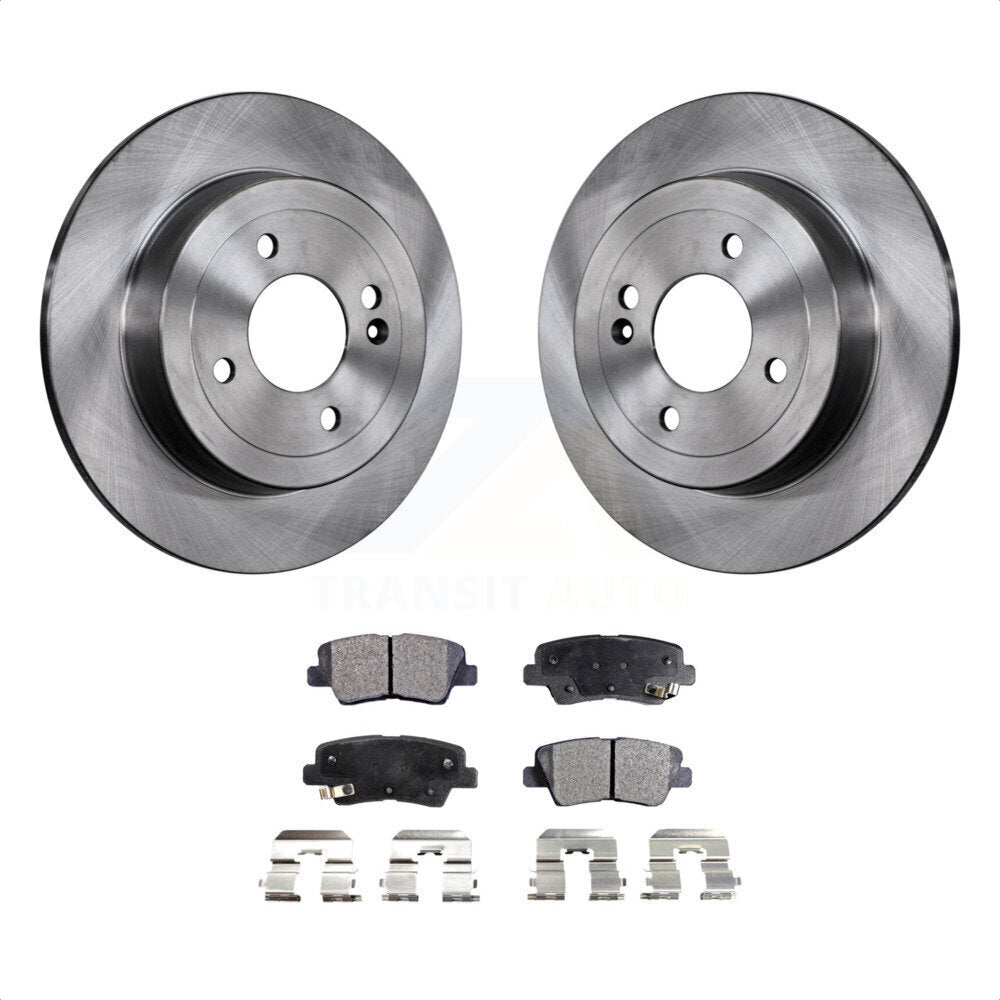 Rear Disc Brake Rotors And Ceramic Pads Kit For Hyundai Accent Kia Rio K8T-102072 by Transit Auto