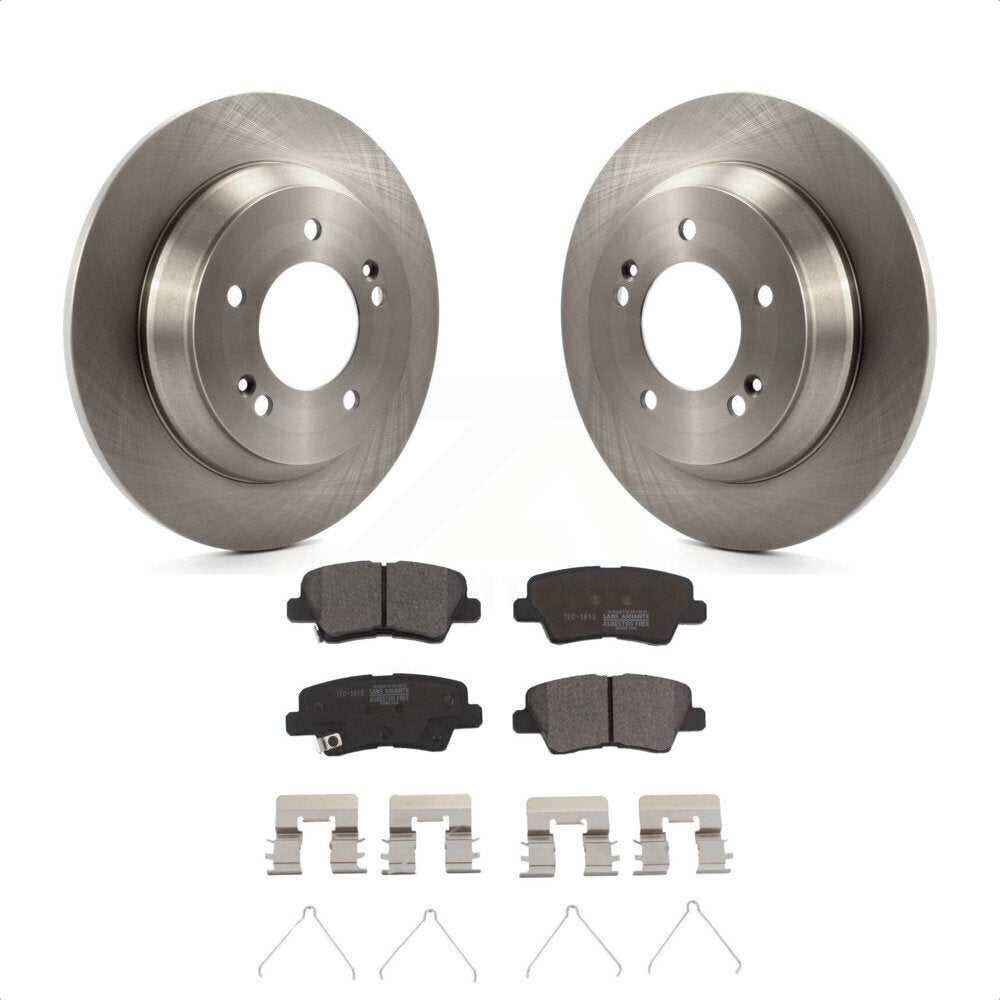 Rear Disc Brake Rotors And Ceramic Pads Kit For 2014-2017 Kia Rondo With Electric Parking K8T-102112 by Transit Auto