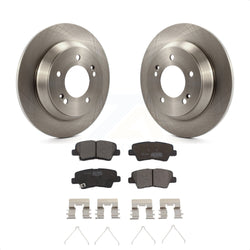 Rear Disc Brake Rotors And Ceramic Pads Kit For 2014-2017 Kia Rondo With Electric Parking K8T-102112