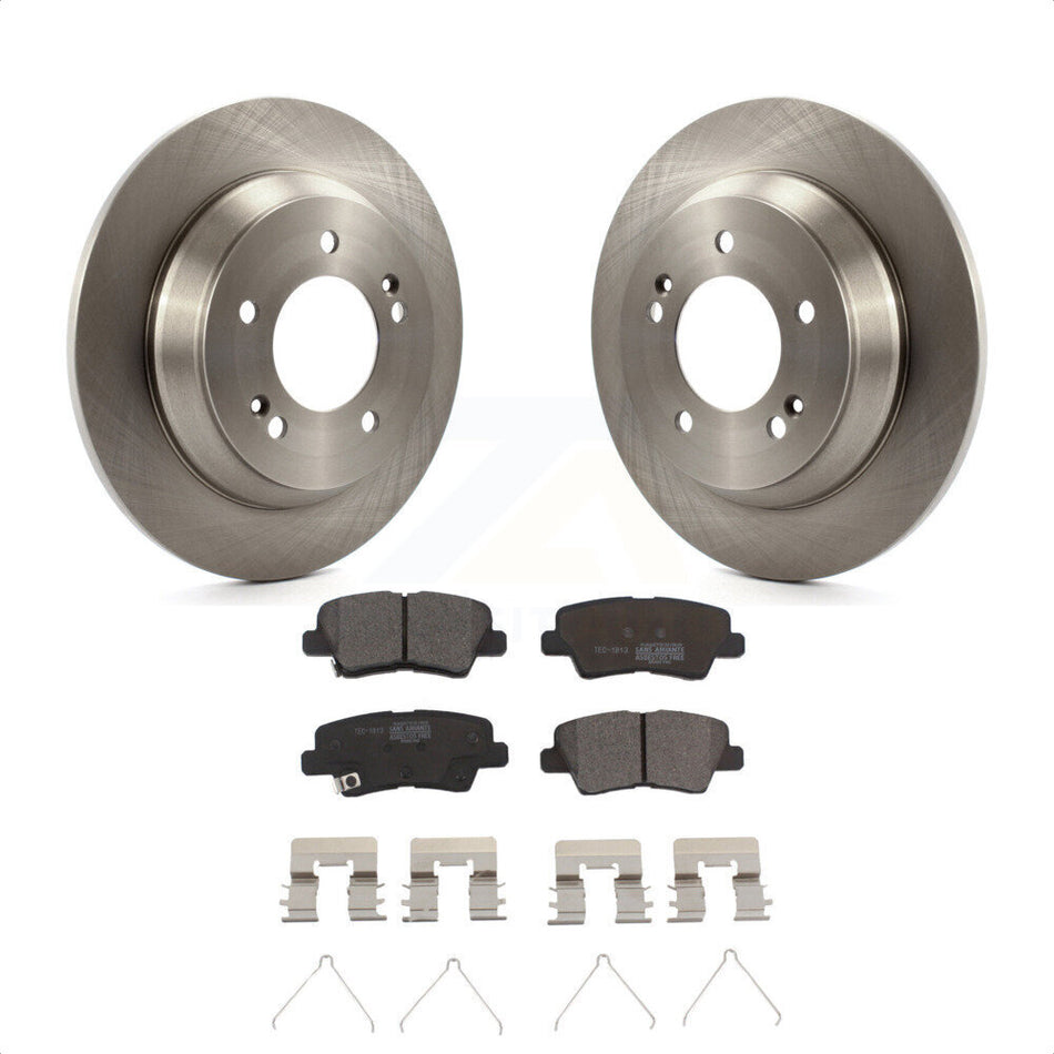 Rear Disc Brake Rotors And Ceramic Pads Kit For 2014-2017 Kia Rondo With Electric Parking K8T-102112 by Transit Auto