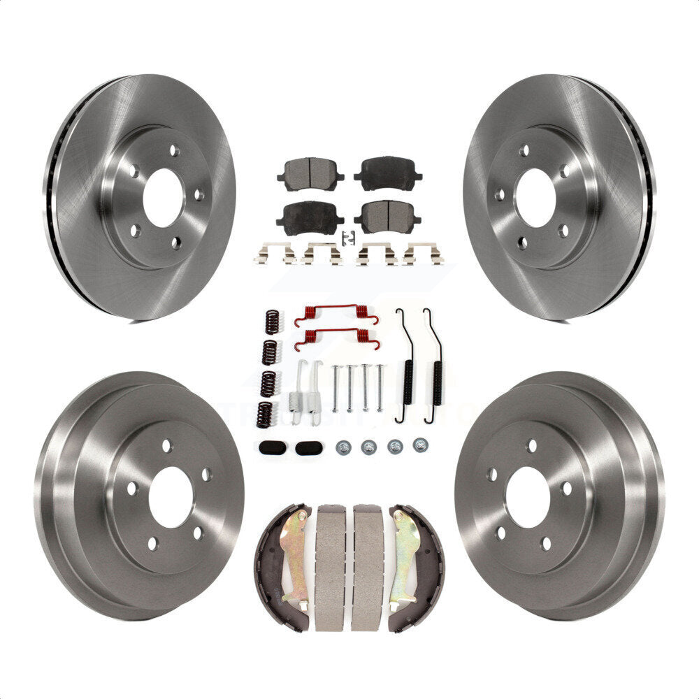 Front Rear Disc Brake Rotors Ceramic Pads And Drum Kit (7Pc) For Chevrolet HHR K8T-102151 by Transit Auto