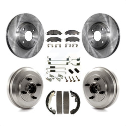 Front Rear Disc Brake Rotors Ceramic Pads And Drum Kit (7Pc) For 2009-2011 Ford Focus K8T-102175