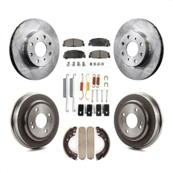 Front Rear Disc Brake Rotors Ceramic Pads And Drum Kit (7Pc) For Honda Civic K8T-102219