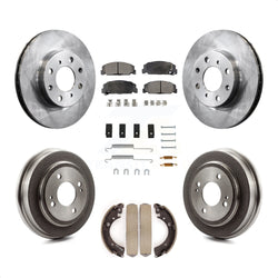 Front Rear Disc Brake Rotors Ceramic Pads And Drum Kit (7Pc) For Honda Civic K8T-102220