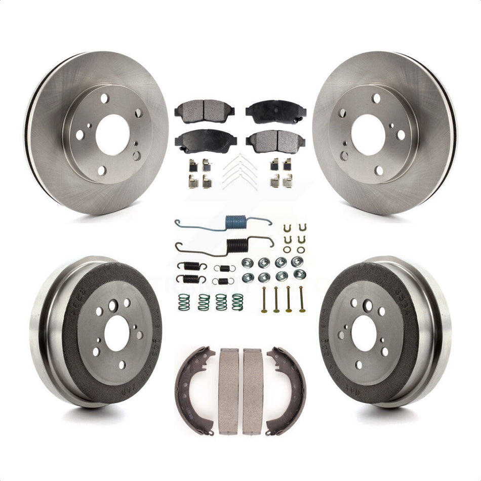 Front Rear Disc Brake Rotors Ceramic Pads And Drum Kit (7Pc) For Toyota Camry 2.2L K8T-102228 by Transit Auto