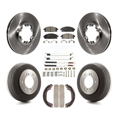 Front Rear Disc Brake Rotors Ceramic Pads And Drum Kit (7Pc) For Nissan Pathfinder INFINITI QX4 K8T-102240 by Transit Auto