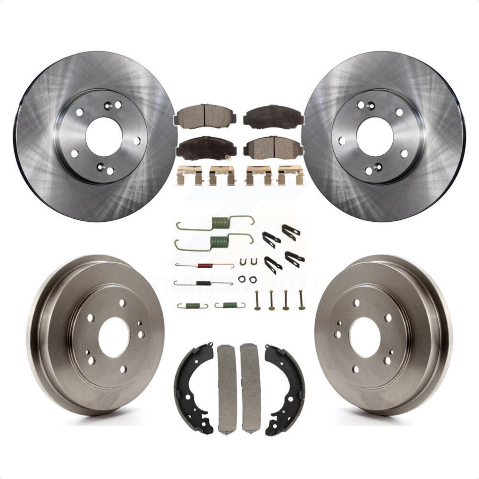 Front Rear Disc Brake Rotors Ceramic Pads And Drum Kit (7Pc) For Honda Accord Civic K8T-102246 by Transit Auto