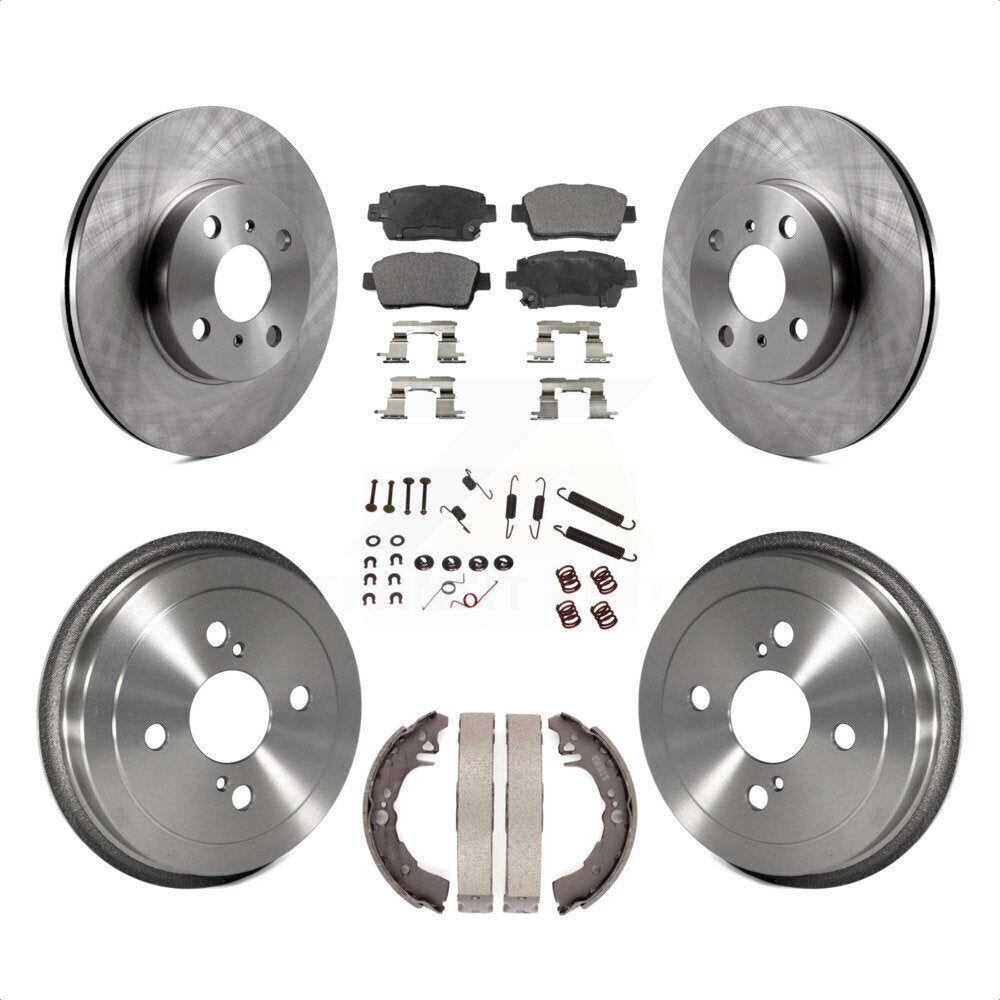 Front Rear Disc Brake Rotors Ceramic Pads And Drum Kit (7Pc) For 2001-2005 Toyota Echo K8T-102257 by Transit Auto