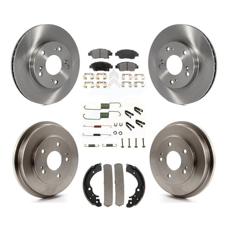 Front Rear Disc Brake Rotors Ceramic Pads And Drum Kit (7Pc) For 2006-2008 Honda Civic Hybrid K8T-102262 by Transit Auto