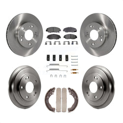 Front Rear Disc Brake Rotors Ceramic Pads And Drum Kit (7Pc) For Honda Civic K8T-102264
