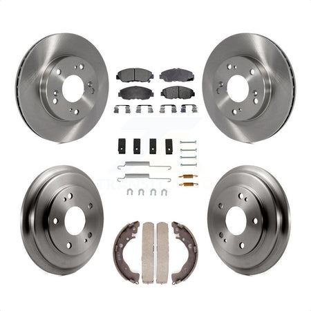 Front Rear Disc Brake Rotors Ceramic Pads And Drum Kit (7Pc) For Honda Civic K8T-102264 by Transit Auto