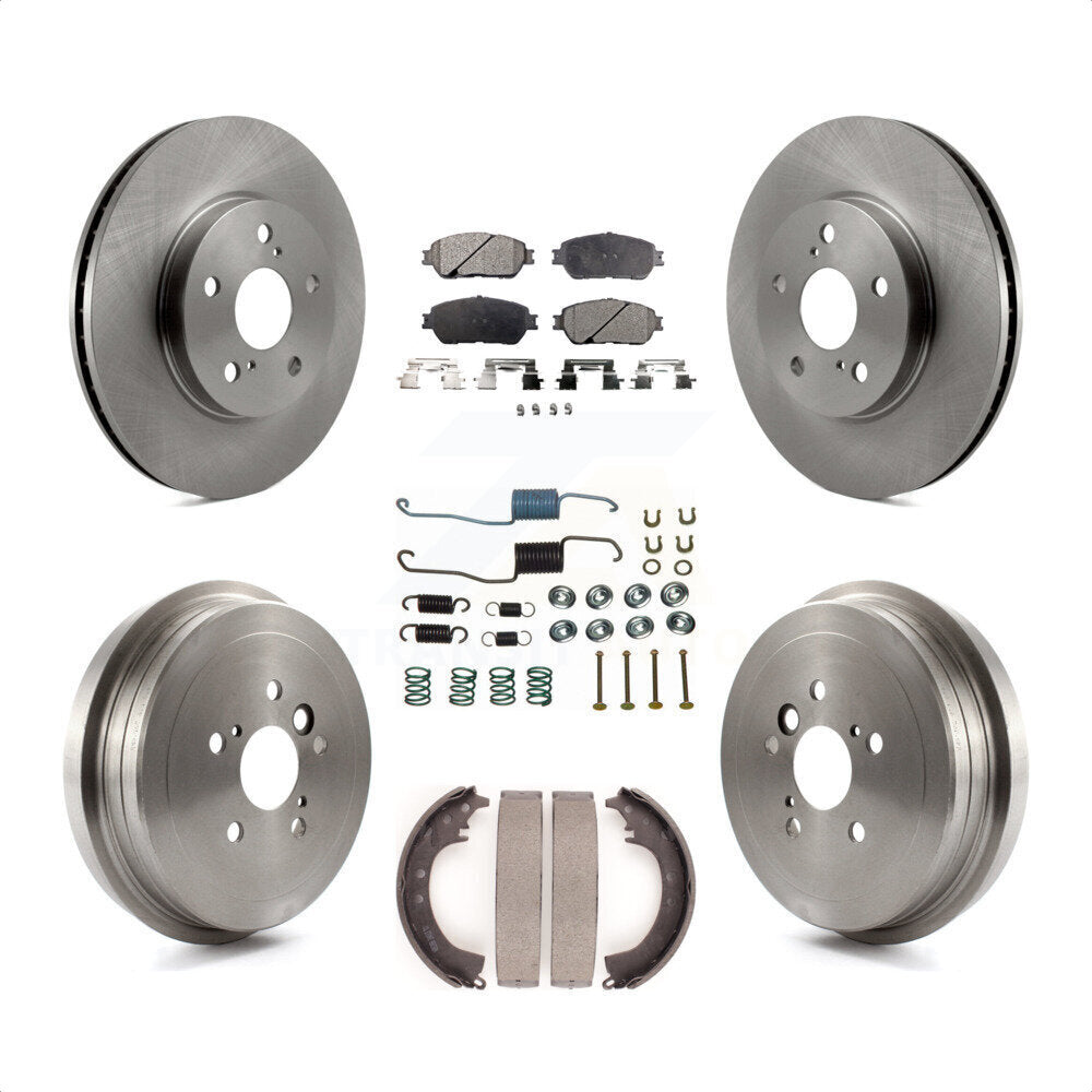 Front Rear Disc Brake Rotors Ceramic Pads And Drum Kit (7Pc) For 2005-2006 Toyota Camry SE XLE Vehicles Manufactured In Japan K8T-102266 by Transit Auto