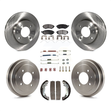 Front Rear Disc Brake Rotors Ceramic Pads And Drum Kit (7Pc) For Hyundai Elantra rear brakes K8T-102269 by Transit Auto