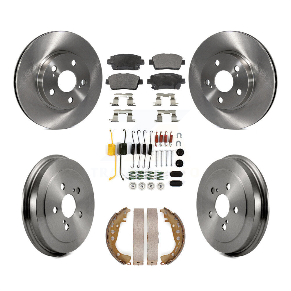 Front Rear Disc Brake Rotors Ceramic Pads And Drum Kit (7Pc) For 2004-2007 Toyota Prius K8T-102278 by Transit Auto