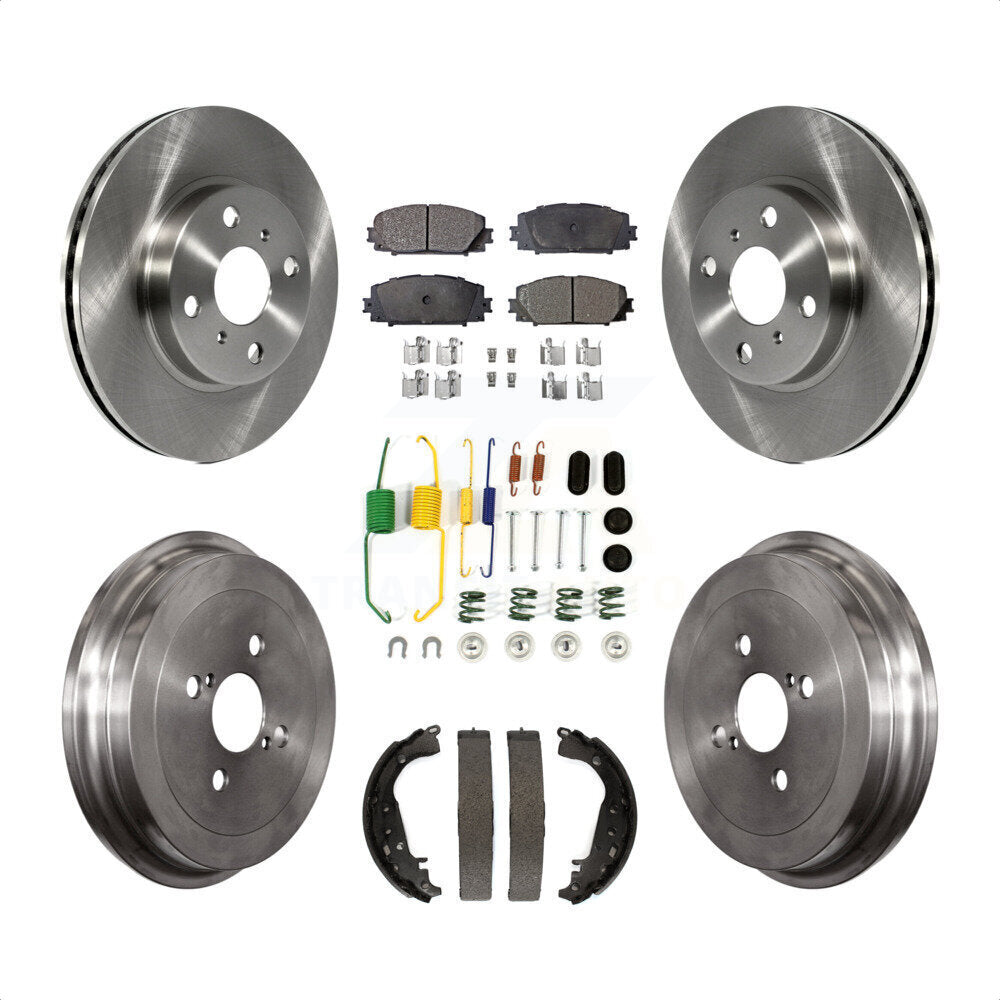 Front Rear Disc Brake Rotors Ceramic Pads And Drum Kit (7Pc) For Toyota Yaris K8T-102283 by Transit Auto