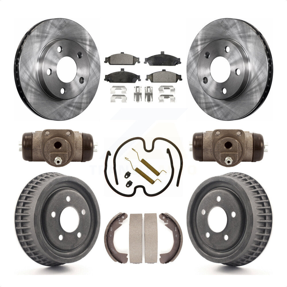 Front Rear Disc Brake Rotors Ceramic Pads And Drum Kit (9Pc) For Chevrolet Pontiac Grand Am Malibu Classic Oldsmobile Alero Cutlass K8T-102301 by Transit Auto