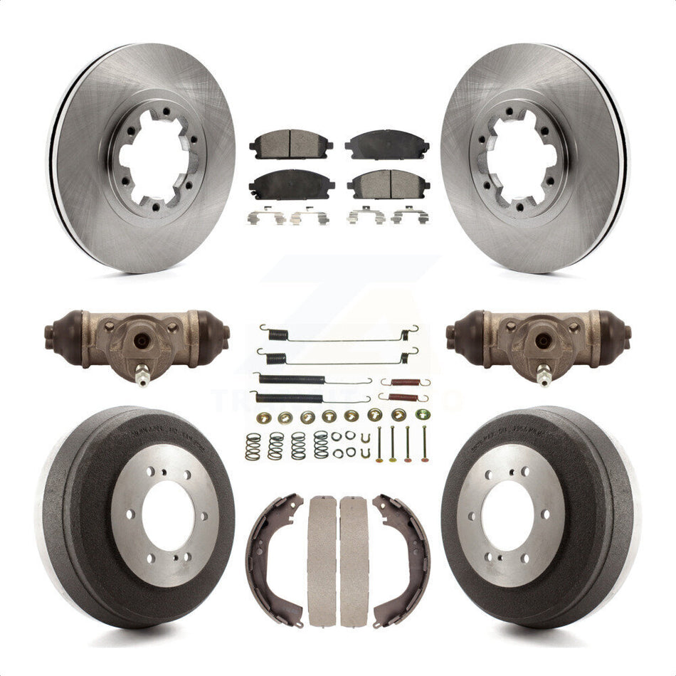 Front Rear Disc Brake Rotors Ceramic Pads And Drum Kit (9Pc) For Nissan Pathfinder Infiniti QX4 INFINITI K8T-102327 by Transit Auto