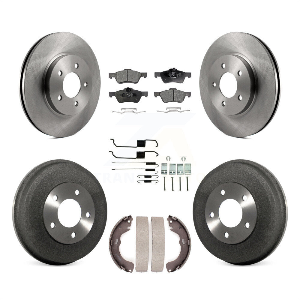 Front Rear Disc Brake Rotors Ceramic Pads And Drum Kit (7Pc) For Ford Escape Mercury Mariner K8T-102391 by Transit Auto