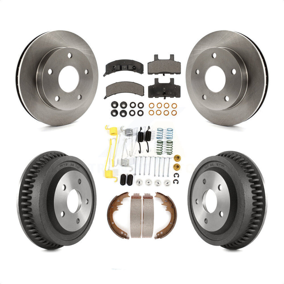 Front Rear Disc Brake Rotors Ceramic Pads And Drum Kit (7Pc) For 1994-1999 Dodge Ram 1500 4WD K8T-102400 by Transit Auto