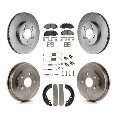 Front Rear Disc Brake Rotors Ceramic Pads And Drum Kit (7Pc) For 1997-2001 Honda CR-V K8T-102422 by Transit Auto