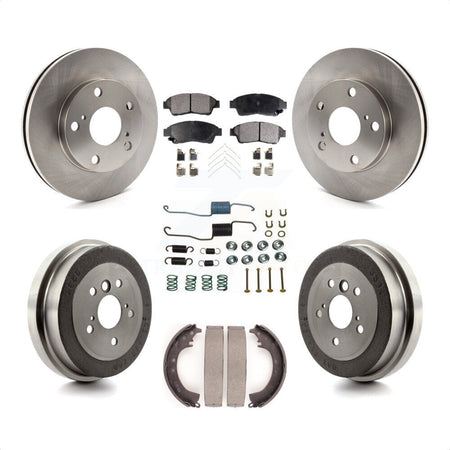 Front Rear Disc Brake Rotors Ceramic Pads And Drum Kit (7Pc) For Toyota Camry 2.2L K8T-102447 by Transit Auto