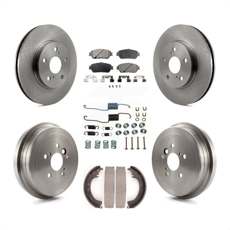 Front Rear Disc Brake Rotors Ceramic Pads And Drum Kit (7Pc) For 2005-2006 Toyota Camry SE XLE Vehicles Manufactured In Japan K8T-102485 by Transit Auto