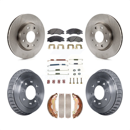 Front Rear Disc Brake Rotors Ceramic Pads And Drum Kit (7Pc) For 2007-2009 Kia Spectra rear brakes K8T-102499 by Transit Auto