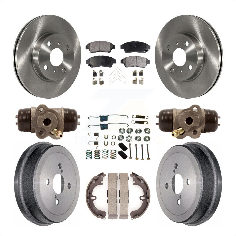 Front Rear Disc Brake Rotors Ceramic Pads And Drum Kit (9Pc) For 1993-1997 Toyota Corolla Geo Prizm K8T-102598 by Transit Auto