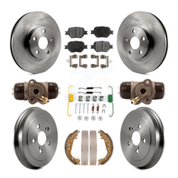 Front Rear Disc Brake Rotors Ceramic Pads And Drum Kit (9Pc) For 2003-2005 Toyota Celica K8T-102610