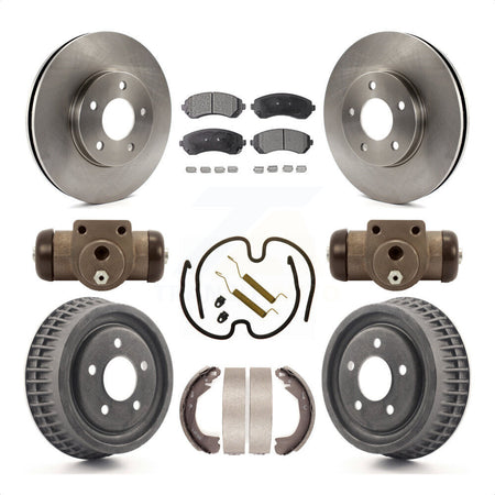 Front Rear Disc Brake Rotors Ceramic Pads And Drum Kit (9Pc) For 2002-2004 Chevrolet Venture Pontiac Montana Oldsmobile Silhouette K8T-102636 by Transit Auto