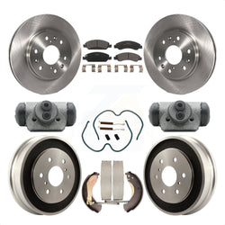 Front Rear Disc Brake Rotors Ceramic Pads And Drum Kit (9Pc) For Chevrolet Silverado 1500 GMC Sierra Classic K8T-102645