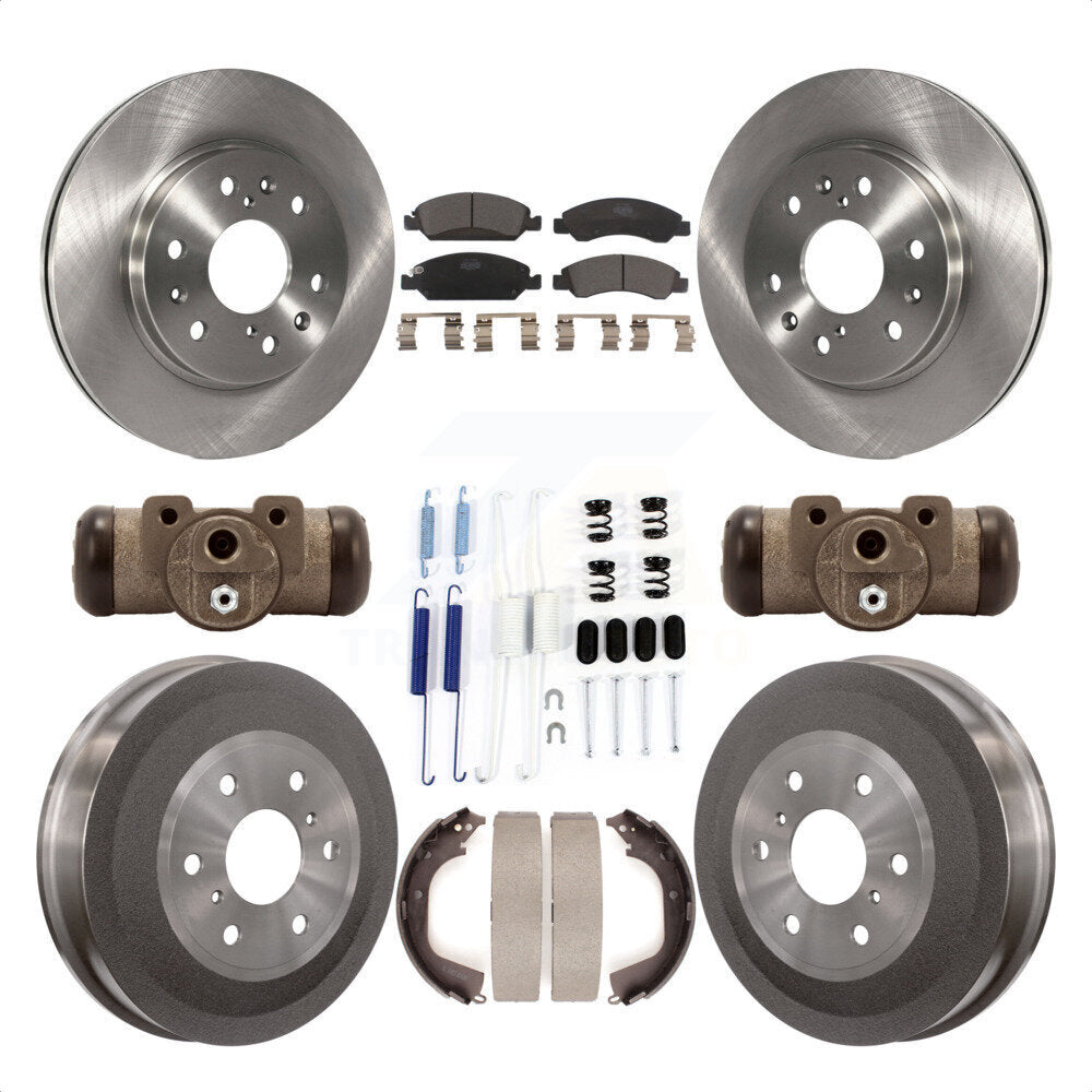 Front Rear Disc Brake Rotors Ceramic Pads And Drum Kit (9Pc) For Chevrolet Silverado 1500 GMC Sierra With 6400 Lb GVW K8T-102648 by Transit Auto