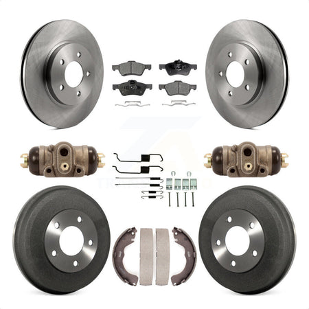 Front Rear Disc Brake Rotors Ceramic Pads And Drum Kit (9Pc) For Ford Escape Mercury Mariner K8T-102667 by Transit Auto