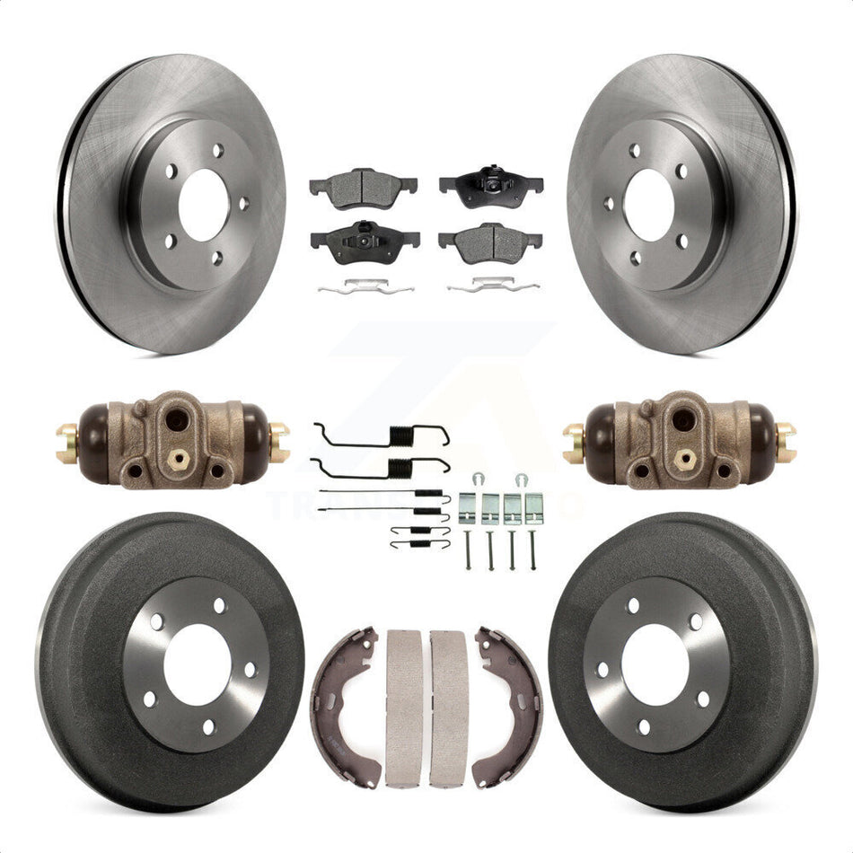 Front Rear Disc Brake Rotors Ceramic Pads And Drum Kit (9Pc) For Ford Escape Mercury Mariner K8T-102667 by Transit Auto