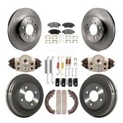 Front Rear Disc Brake Rotors Ceramic Pads And Drum Kit (9Pc) For Honda Fit K8T-102695
