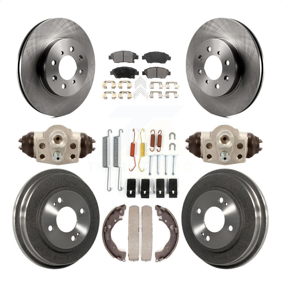 Front Rear Disc Brake Rotors Ceramic Pads And Drum Kit (9Pc) For Honda Fit K8T-102695 by Transit Auto