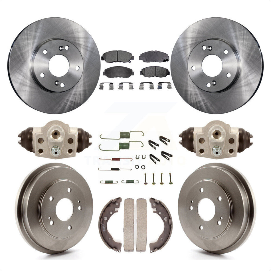 Front Rear Disc Brake Rotors Ceramic Pads And Drum Kit (9Pc) For 2011 Honda Civic GX K8T-102704 by Transit Auto