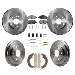 Front Rear Disc Brake Rotors Ceramic Pads And Drum Kit (7Pc) For Honda Civic K8T-102809
