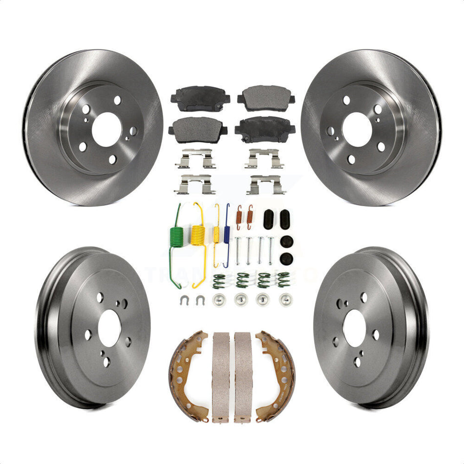 Front Rear Disc Brake Rotors Ceramic Pads And Drum Kit (7Pc) For 2008 Toyota Prius K8T-102825 by Transit Auto