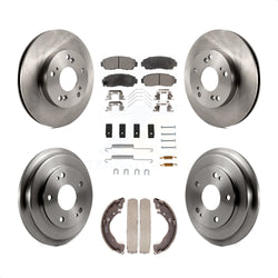 Front Rear Disc Brake Rotors Ceramic Pads And Drum Kit (7Pc) For 2015 Honda Civic LX with Manual transmission K8T-102836