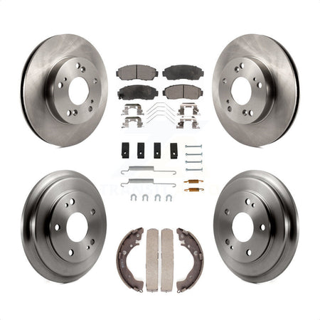 Front Rear Disc Brake Rotors Ceramic Pads And Drum Kit (7Pc) For 2015 Honda Civic LX with Manual transmission K8T-102836 by Transit Auto