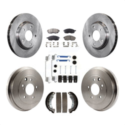 Front Rear Disc Brake Rotors Ceramic Pads And Drum Kit (7Pc) For Nissan Sentra K8T-102837